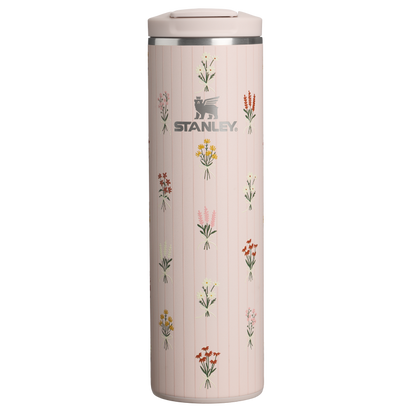 Stanley 1913 The Transit Flip Top Mug | 16 OZ Rose Quartz Bouquets in Rose Quartz Bouquets | Front View