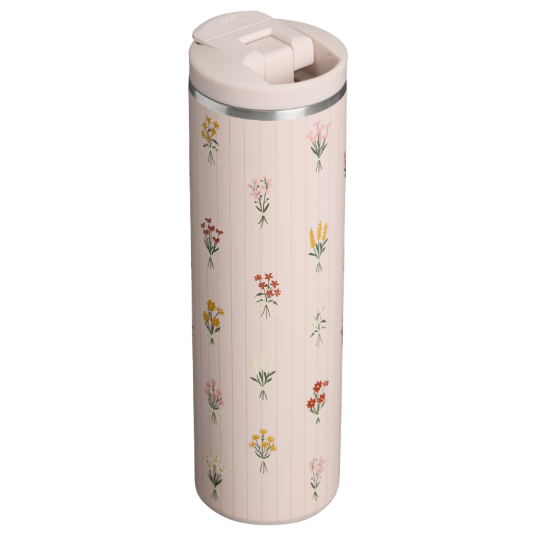 Stanley 1913 The Transit Flip Top Mug | 16 OZ Rose Quartz Bouquets in Rose Quartz Bouquets | Back View