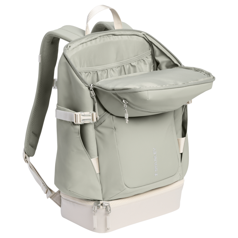 Stanley 1913 The Vitalize™ Backpack 30.9 QT in Sage Grey | Back Open View