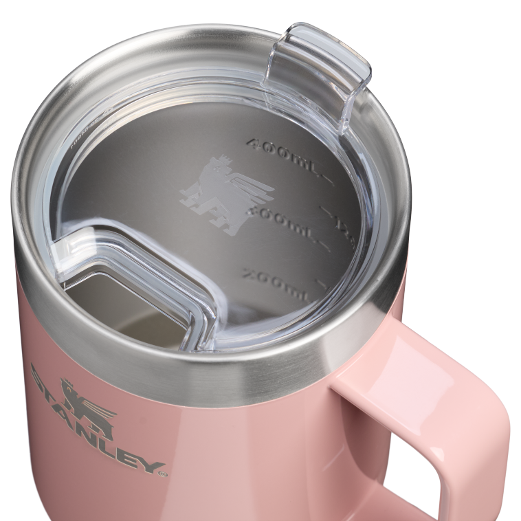 Stanley 1913 Everyday Suburban Mug 16 OZ in Peach Rose Gloss | Lid Detailed View